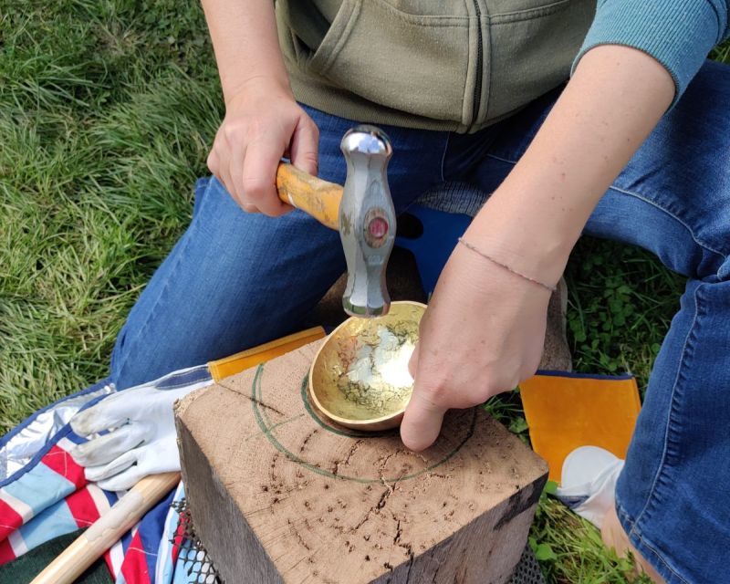 hammering brass bowl